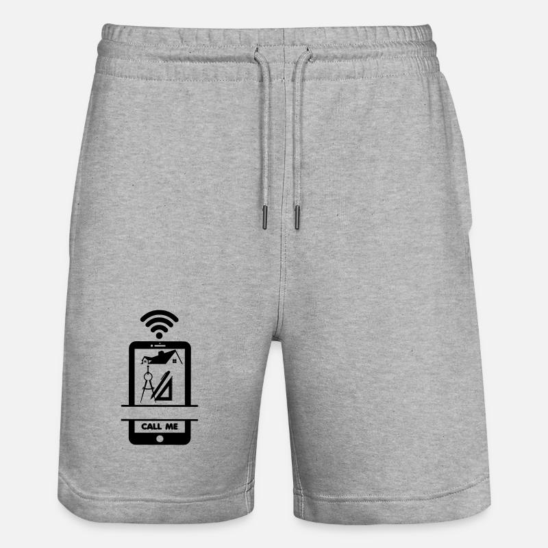 Construction drawing? Call me the architect! - Stanley/Stella Trainer Unisex Organic Jogging Shorts - heather grey