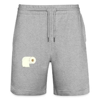 Minimalistische Toilettenpapierrolle - Stanley/Stella Unisex Bio Joggingshorts Trainer  - Grau meliert - Vorne - Nik (191cm) & Marisol (170cm)