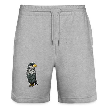 Eagle - Stanley/Stella Trainer Unisex Organic Jogging Shorts - heather grey - Front - Nik (191cm) & Marisol (170cm)