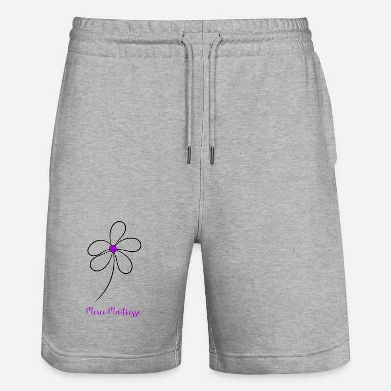 MAÎTRESSE. MERCI. MERCI MAÎTRESSE. FLEUR - Short de jogging bio TRAINER Stanley/Stella unisexe - gris chiné