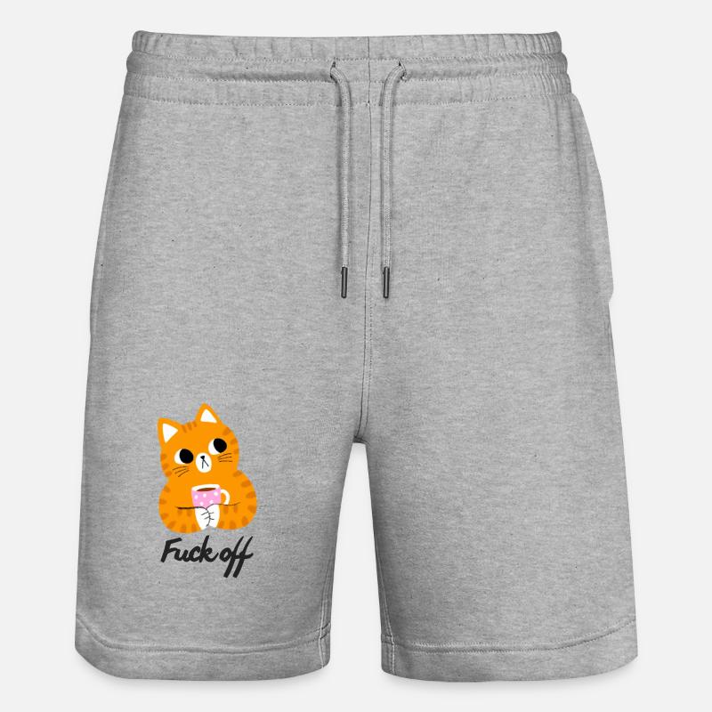 Chat agacé - Short de jogging bio TRAINER Stanley/Stella unisexe - gris chiné