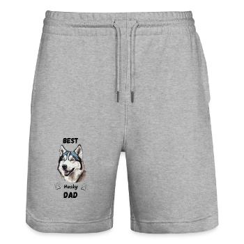 Best Husky Dad - Stanley/Stella Unisex Bio Joggingshorts Trainer  - Grau meliert - Vorne - Nik (191cm) & Marisol (170cm)