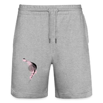 Dance of the Dragon - Stanley/Stella Trainer Unisex Organic Jogging Shorts - heather grey - Front - Nik (191cm) & Marisol (170cm)
