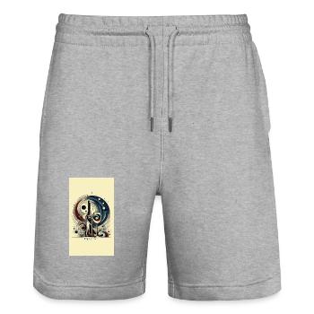 Wein 1 1 - Stanley/Stella Unisex Bio Joggingshorts Trainer  - Grau meliert - Vorne - Nik (191cm) & Marisol (170cm)