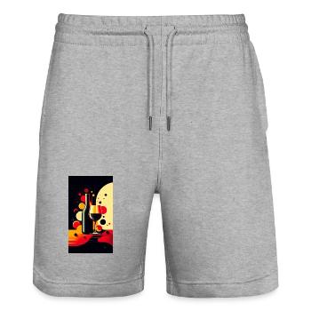 Wein 2 2 - Stanley/Stella Unisex Bio Joggingshorts Trainer  - Grau meliert - Vorne - Nik (191cm) & Marisol (170cm)
