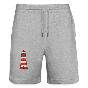 lighthouse - Stanley/Stella Trainer Unisex Organic Jogging Shorts - heather grey - Front - Nik (191cm) & Marisol (170cm)