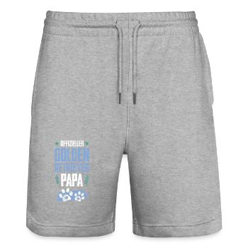 golden retriever dog dad - Stanley/Stella Trainer Unisex Organic Jogging Shorts - heather grey - Front - Nik (191cm) & Marisol (170cm)
