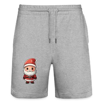 Chibi Santa Cheer Illustration - Stanley/Stella Unisex Bio Joggingshorts Trainer  - Grau meliert - Vorne - Nik (191cm) & Marisol (170cm)