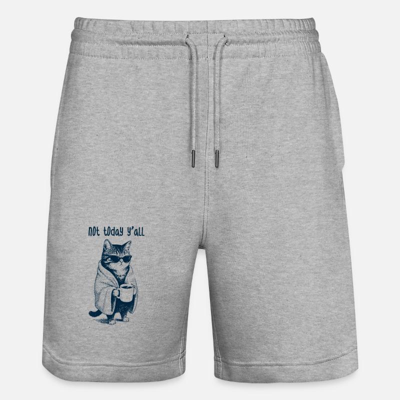Chat fatigué - Pas aujourd’hui Les gars - Short de jogging bio TRAINER Stanley/Stella unisexe - gris chiné