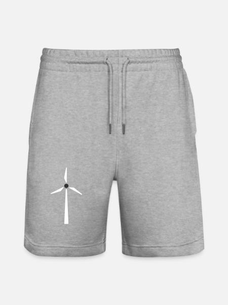 Windrad Windkraft Energie - Stanley/Stella Unisex Bio Joggingshorts Trainer  - Grau meliert