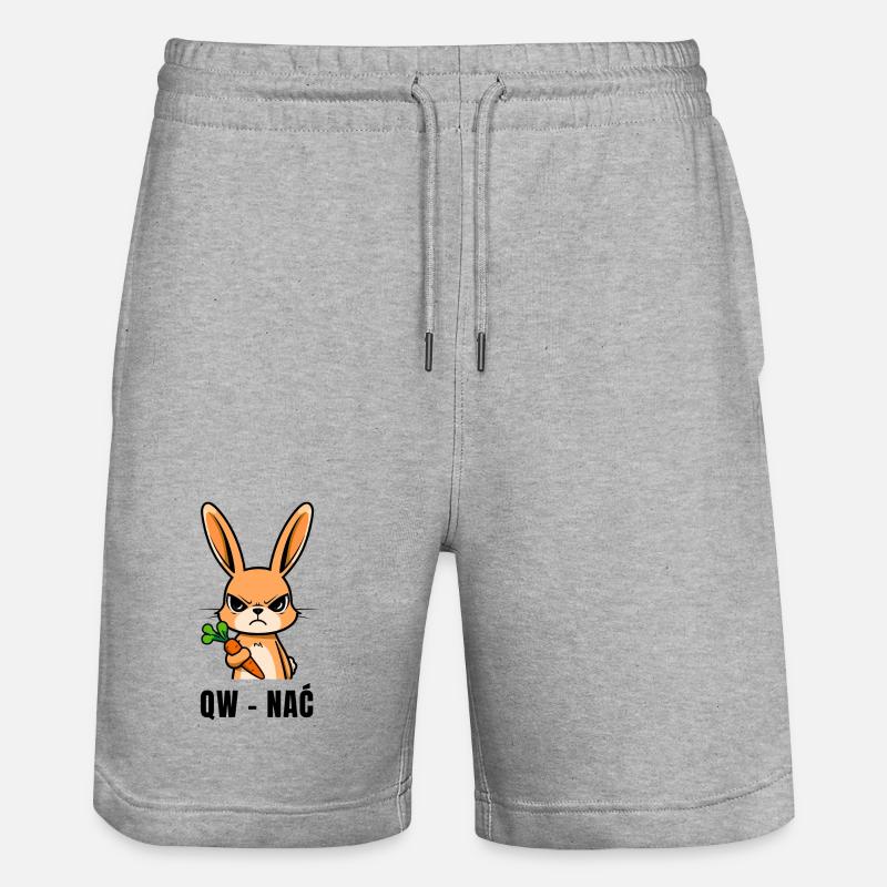 QW NAĆ - Le Lapin qui dit ce que vous pensez - Short de jogging bio TRAINER Stanley/Stella unisexe - gris chiné