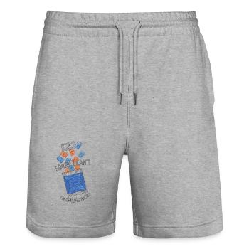 Désolé, je ne peux pas, j’ouvre les packs de cartes à collectionner - Short de jogging bio TRAINER Stanley/Stella unisexe - gris chiné - Devant - Nik (191cm) & Marisol (170cm)