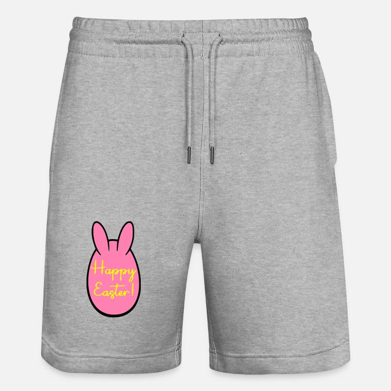 Joyeux lapin de Pâques - Short de jogging bio TRAINER Stanley/Stella unisexe - gris chiné