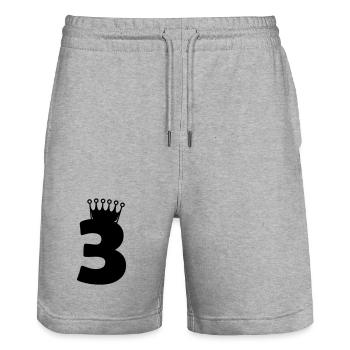 3_krone - Stanley/Stella Unisex Bio Joggingshorts Trainer  - Grau meliert - Vorne - Nik (191cm) & Marisol (170cm)