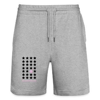 Be Different – Pastel Point Be Different - Stanley/Stella Trainer Unisex Organic Jogging Shorts - heather grey - Front - Nik (191cm) & Marisol (170cm)