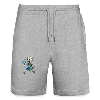 Sports Shirt Skeleton Runner - Stanley/Stella Trainer Unisex Organic Jogging Shorts - heather grey - Front - Nik (191cm) & Marisol (170cm)