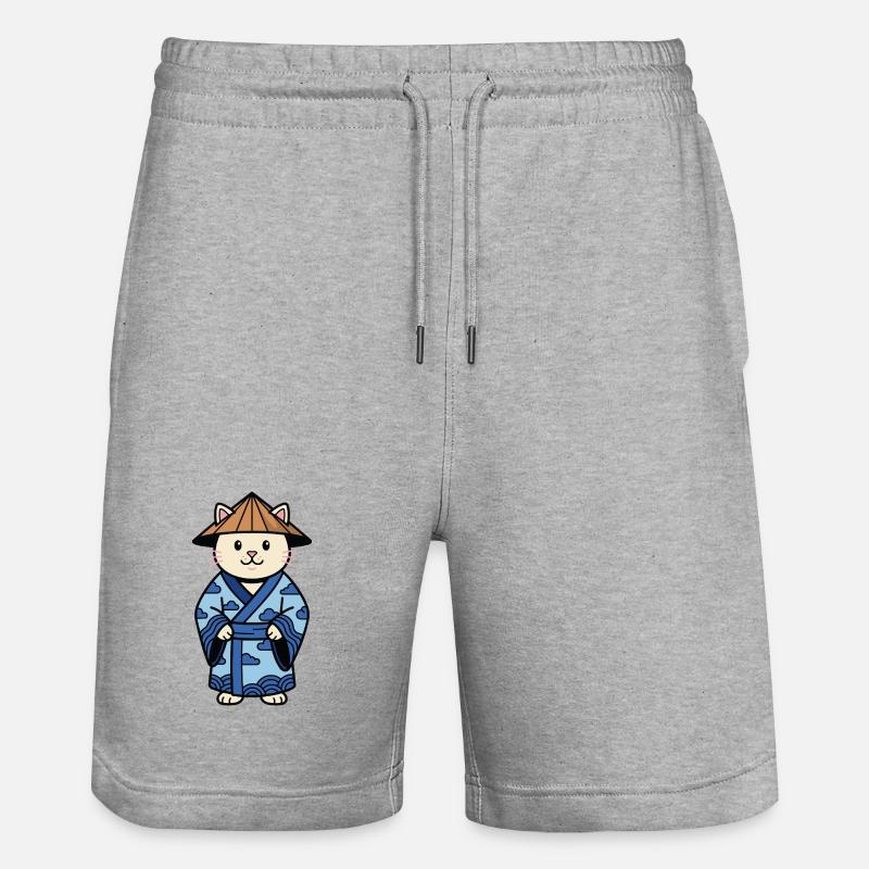 Chat de Chine mignon - Short de jogging bio TRAINER Stanley/Stella unisexe - gris chiné