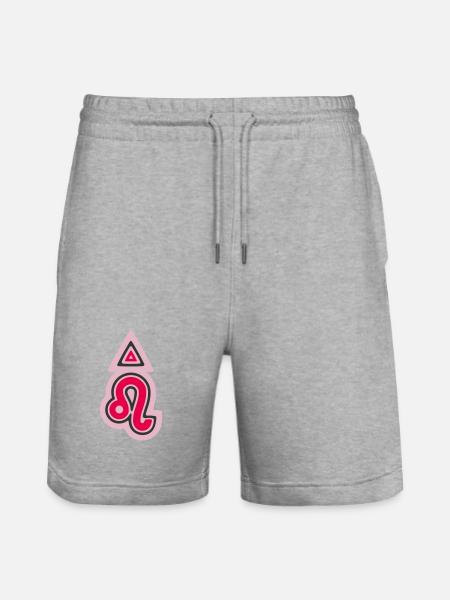 Zodiac Tribal Leo and Fire - Stanley/Stella Trainer Unisex Organic Jogging Shorts - heather grey
