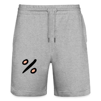 Prozent Symbol. % Zeichen. Handgezeichnet. - Stanley/Stella Unisex Bio Joggingshorts Trainer  - Grau meliert - Vorne - Nik (191cm) & Marisol (170cm)