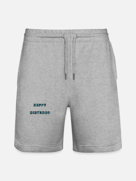 HAPPY BIRTHDAY. ANNIVERSARY - Stanley/Stella Trainer Unisex Organic Jogging Shorts - heather grey