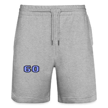 ANNIVERSARY. HAPPY BIRTHDAY. HAPPY BIRTHDAY. - Stanley/Stella Trainer Unisex Organic Jogging Shorts - heather grey - Front - Nik (191cm) & Marisol (170cm)