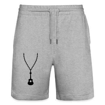 Bijoux Collier Guitariste Guitare - Short de jogging bio TRAINER Stanley/Stella unisexe - gris chiné - Devant - Nik (191cm) & Marisol (170cm)