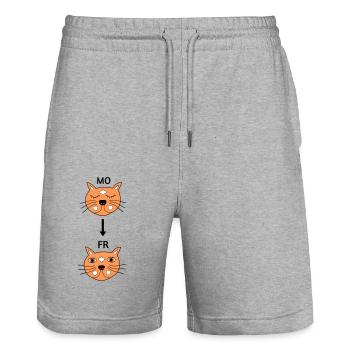 Montags bis Freitags - Stanley/Stella Unisex Bio Joggingshorts Trainer  - Grau meliert - Vorne - Nik (191cm) & Marisol (170cm)