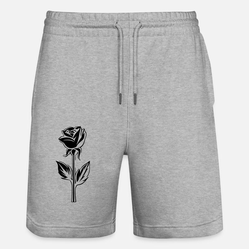 Conception simple de rose fleurie - Short de jogging bio TRAINER Stanley/Stella unisexe - gris chiné