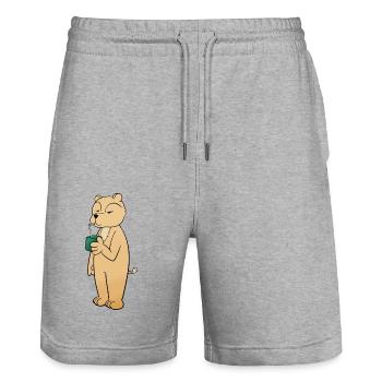 Sachets de boissons - Short de jogging bio TRAINER Stanley/Stella unisexe - gris chiné - Devant - Nik (191cm) & Marisol (170cm)
