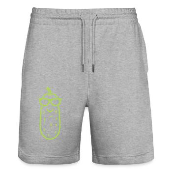 Gewürzgurke - Stanley/Stella Unisex Bio Joggingshorts Trainer  - Grau meliert - Vorne - Nik (191cm) & Marisol (170cm)