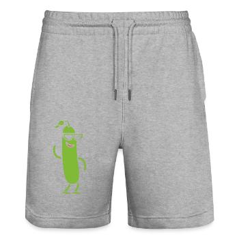 Courgette - Stanley/Stella Trainer Unisex Organic Jogging Shorts - heather grey - Front - Nik (191cm) & Marisol (170cm)