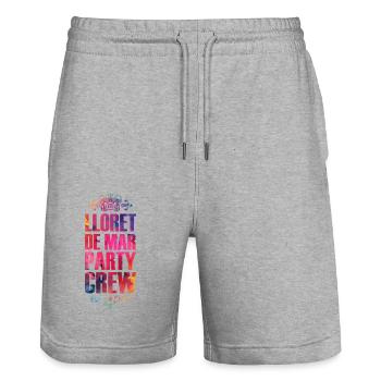Lloret De Mar Party Crew Colorful Holiday - Stanley/Stella Trainer Unisex Organic Jogging Shorts - heather grey - Front - Nik (191cm) & Marisol (170cm)