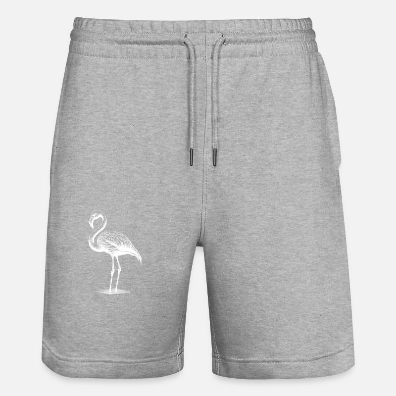 Flamant rose câlin - Short de jogging bio TRAINER Stanley/Stella unisexe - gris chiné