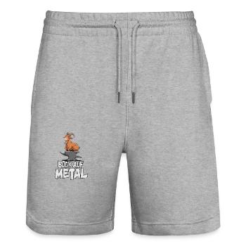 Bock auf Metal - Stanley/Stella Unisex Bio Joggingshorts Trainer  - Grau meliert - Vorne - Nik (191cm) & Marisol (170cm)