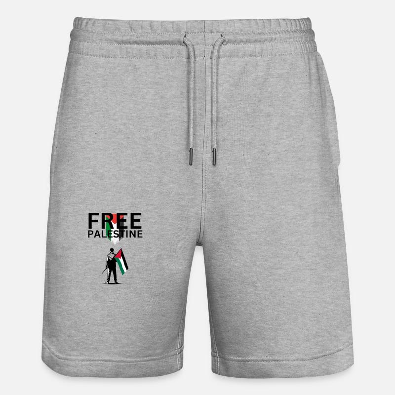 Palestine libre - Short de jogging bio TRAINER Stanley/Stella unisexe - gris chiné