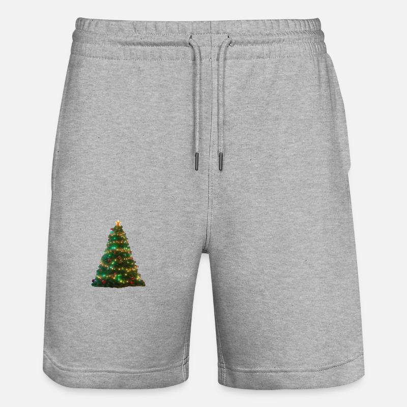 Weihnachtsbaum - Stanley/Stella Unisex Bio Joggingshorts Trainer  - Grau meliert