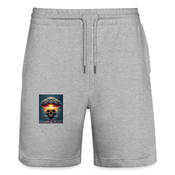 My Design - Stanley/Stella Trainer Unisex Organic Jogging Shorts - heather grey - Front - Nik (191cm) & Marisol (170cm)