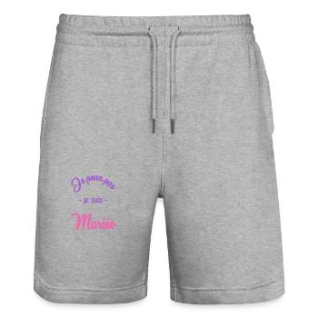 FUTURE MARIEE. EVJF. MARIEE - Short de jogging bio TRAINER Stanley/Stella unisexe - gris chiné - Devant - Nik (191cm) & Marisol (170cm)