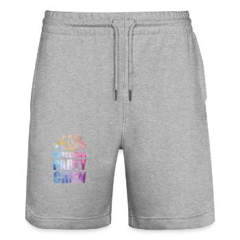 Barcelona Party Crew Spruch - Stanley/Stella Unisex Bio Joggingshorts Trainer  - Grau meliert - Vorne - Nik (191cm) & Marisol (170cm)