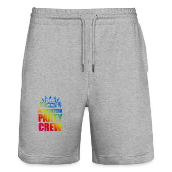 Dicton de l’équipe de la fête de Formentera - Short de jogging bio TRAINER Stanley/Stella unisexe - gris chiné - Devant - Nik (191cm) & Marisol (170cm)