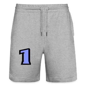 ANNIVERSARY. HAPPY BIRTHDAY. HAPPY BIRTHDAY. - Stanley/Stella Trainer Unisex Organic Jogging Shorts - heather grey - Front - Nik (191cm) & Marisol (170cm)