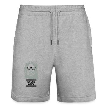 Greek Geek - Short de jogging bio TRAINER Stanley/Stella unisexe - gris chiné - Devant - Nik (191cm) & Marisol (170cm)