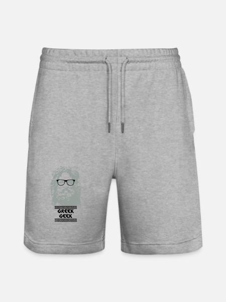 Greek Geek - Stanley/Stella Trainer Unisex Organic Jogging Shorts - heather grey