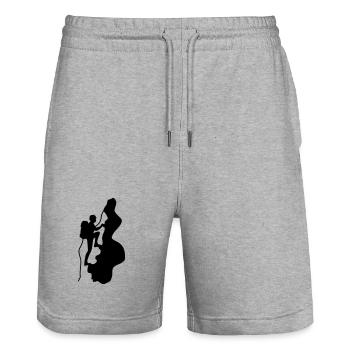bergsteiger sport alpin - Stanley/Stella Unisex Bio Joggingshorts Trainer  - Grau meliert - Vorne - Nik (191cm) & Marisol (170cm)