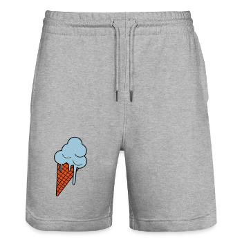 Schmelzendes Eis - Stanley/Stella Trainer Unisex Organic Jogging Shorts - heather grey - Front - Nik (191cm) & Marisol (170cm)
