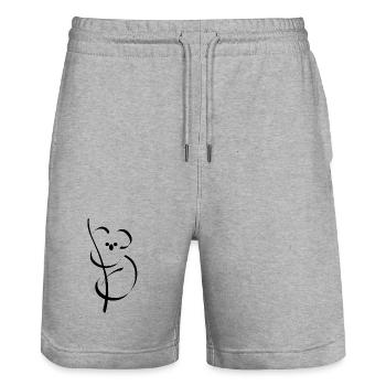 Koala - Short de jogging bio TRAINER Stanley/Stella unisexe - gris chiné - Devant - Nik (191cm) & Marisol (170cm)