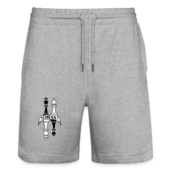 Schach schwarz-weiße Königskönigin - Stanley/Stella Unisex Bio Joggingshorts Trainer  - Grau meliert - Vorne - Nik (191cm) & Marisol (170cm)