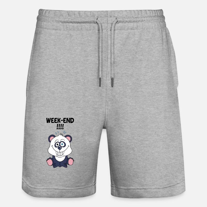 Le week-end du panda - Short de jogging bio TRAINER Stanley/Stella unisexe - gris chiné