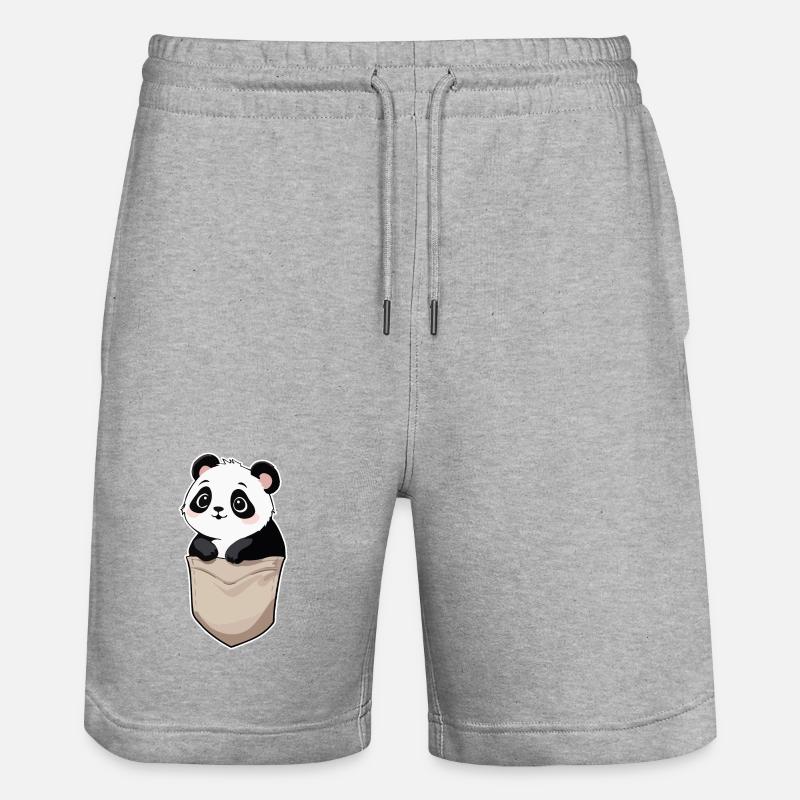 Panda mignon dans la poche - Short de jogging bio TRAINER Stanley/Stella unisexe - gris chiné