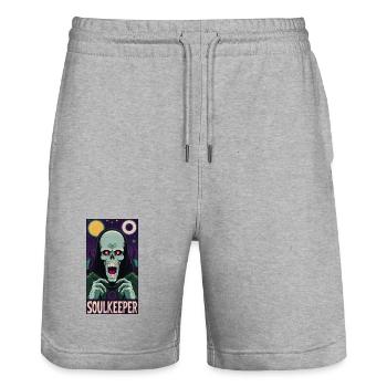 Soulkeeper 3 - Stanley/Stella Trainer Unisex Organic Jogging Shorts - heather grey - Front - Nik (191cm) & Marisol (170cm)